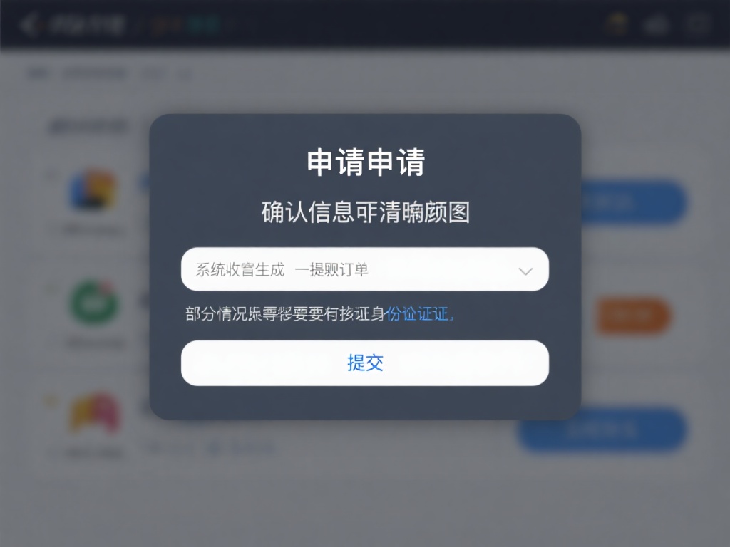提交申请：确认信息无误后，点击“提交”按钮。系统会